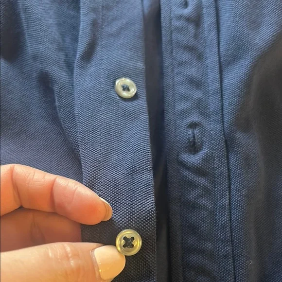 Ralph Lauren Knit Oxford button down XL Navy - Picture 3 of 8